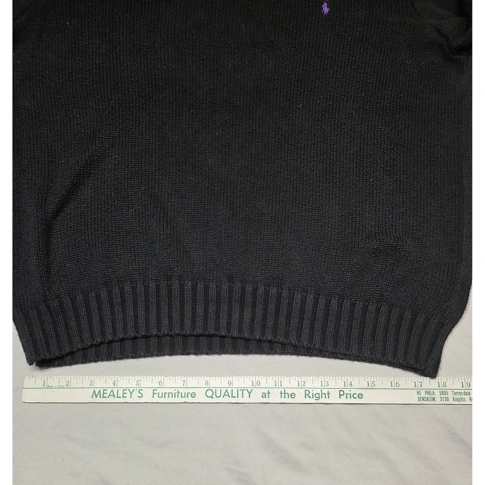 VTG Polo Ralph Lauren 100% Cotton Black Pullover Sweater Men's L